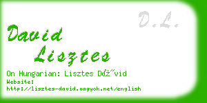 david lisztes business card